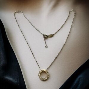 Gold PAJ BB Circle Pendant Necklace